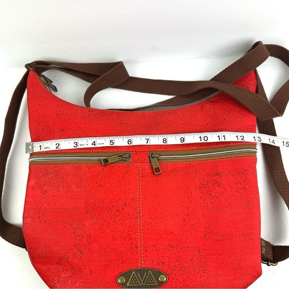 Sew Da Kine Handbag Cork Hawaiin Hobo Bag Bright Red Purse New - Picture 9 of 13